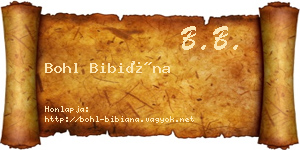 Bohl Bibiána névjegykártya
